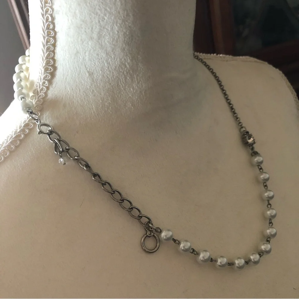 Juicy Couture silver chain pearl accent necklace
